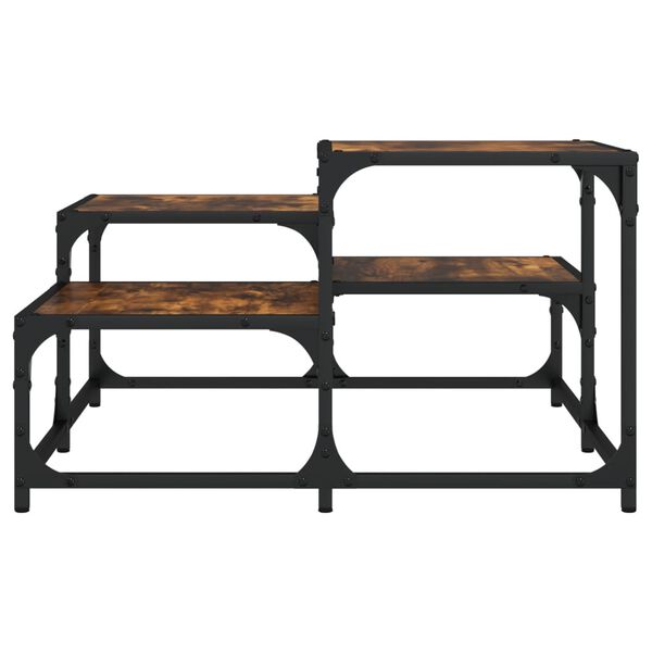 vidaXL sofabord 68x68x40 cm konstrueret træ røget egetræsfarve