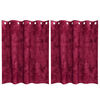 vidaXL Velour Gardiner 2 stk. Vinr&oslash;d 140 x 140 cm Fl&oslash;jl