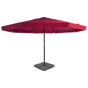 vidaXL haveparasol m. transportabel fod r&oslash;d