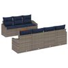 vidaXL Havesofa S&aelig;t med opbevaring 8 pcs Gr&aring; og Marinebl&aring; polyrattan