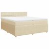 vidaXL kontinentalseng med madras 200x200 cm stof cremefarvet