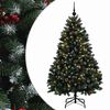 vidaXL Kunstigt juletr&aelig; gr&oslash;nt med julekugler 150 cm 150 LED'er