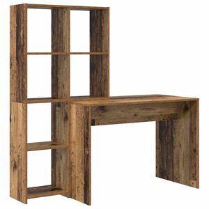 vidaXL Bord med hylde Gammelt tr&aelig; 138,5 x 55 x 143 cm Konstrueret tr&aelig;