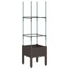 vidaXL plantekasse med espalier 40x40x142,5 cm PP brun