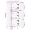 vidaXL Highboard med hylde Brun 40 x 33 x 110 cm Massivt mangotræ
