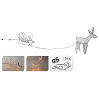 Ambience juledekoration med lyskæde rensdyr og kane 14 m
