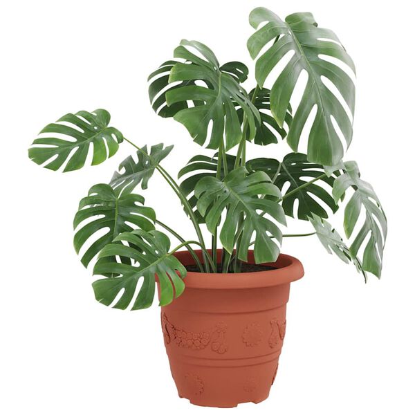 vidaXL Rund Blomsterpotte 6 pcs Mursten R&oslash;d &Oslash; 26 x 21.5 cm Plastik