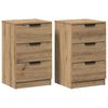 vidaXL sengeborde 2 stk. 40x36x65 cm konstrueret tr&aelig; kunsteg