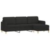 vidaXL 3-personers sofa med fodskammel 210 cm stof Sort