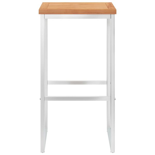 vidaXL barstole 2 stk. massivt teak og rustfrit stål