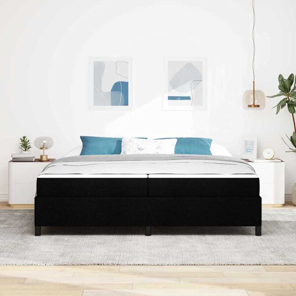 vidaXL Box spring seng med madras Sort 200 x 200 cm Stof