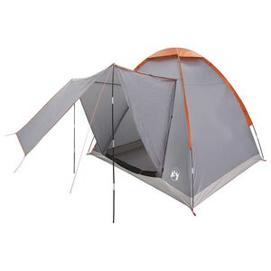 vidaXL Camping telt 2-personers Gr&aring; og orange Polyester og St&aring;l