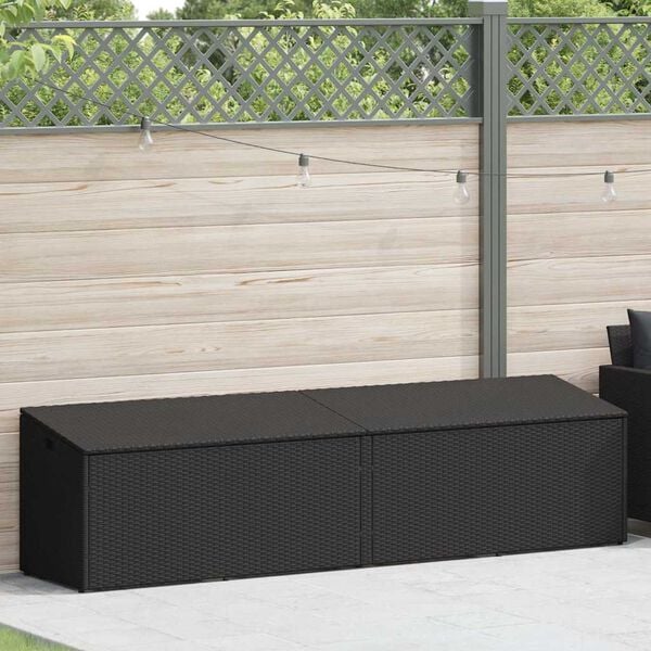 vidaXL opbevaringsboks til haven 220x50x58 cm polyrattan sort