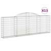 vidaXL buede gabionkurve 13 stk. 300x30x100/120 cm galvaniseret jern