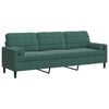 vidaXL 3-personers sofa med pyntepuder 210 cm fl&oslash;jl m&oslash;rkegr&oslash;n