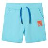 vidaXL Shorts til b&oslash;rn str. 128 med sn&oslash;re akvamarinbl&aring;