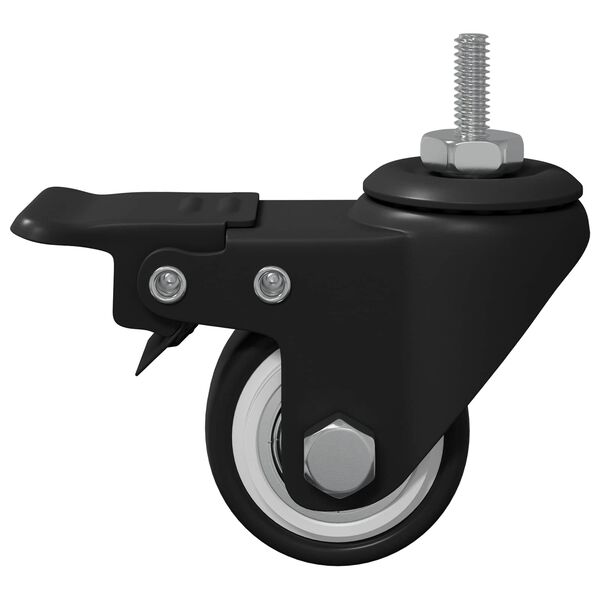 vidaXL Hjul 12 pcs Sort M6 x 37 mm Jern og nylon