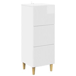 vidaXL Skuffeskab Hvid h&oslash;jglans 33 x 34,5 x 90 cm Konstrueret tr&aelig;