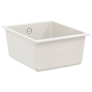 vidaXL Vask 80% Kvarts og 20% Resin 370 x 460 mm Hvid