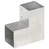 vidaXL stolpebeslag L-form 101x101 mm galvaniseret metal