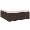 vidaXL fodskammel til sofa 1 stk. med hynde polyrattan brun