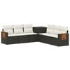 vidaXL Sofa S&aelig;t 7 stk. Sort og Cremehvid Poly Rattan og St&aring;l