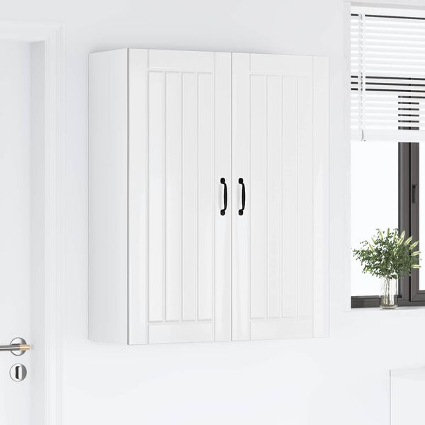 vidaXL K&oslash;kkenskab Lucca Hvid h&oslash;jglans 80 x 31 x 100 cm Konstrueret tr&aelig;