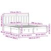 vidaXL Sengestel Voks brun 205,5 x 185,5 x 100 cm Massivt fyrretr&aelig;