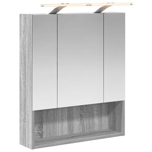 vidaXL Badev&aelig;relsesspejlskab med hylde Gr&aring; Sonoma 60 x 14.5 x 70 cm