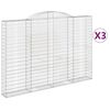 vidaXL buede gabionkurve 3 stk. 300x30x200/220 cm galvaniseret jern