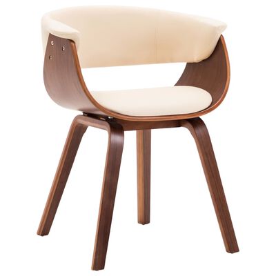 vidaXL spisebordsstole 6 stk. bøjet træ og kunstlæder cremefarvet