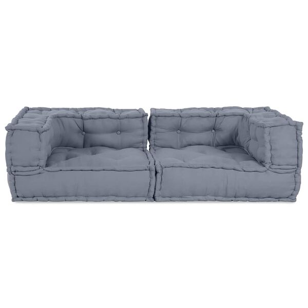 vidaXL Modulsofa 3 pcs Grå 140 x 70 x 36 cm Stof