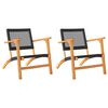 vidaXL havestole 2 stk. polyrattan og akacietr&aelig; sort