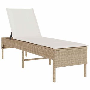 vidaXL liggestol med hynde 55x200x44 cm polyrattan beige
