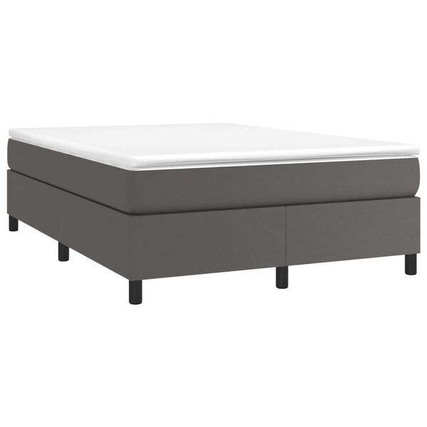 vidaXL Boxspring sengeramme 140x190 cm kunstl&aelig;der gr&aring;