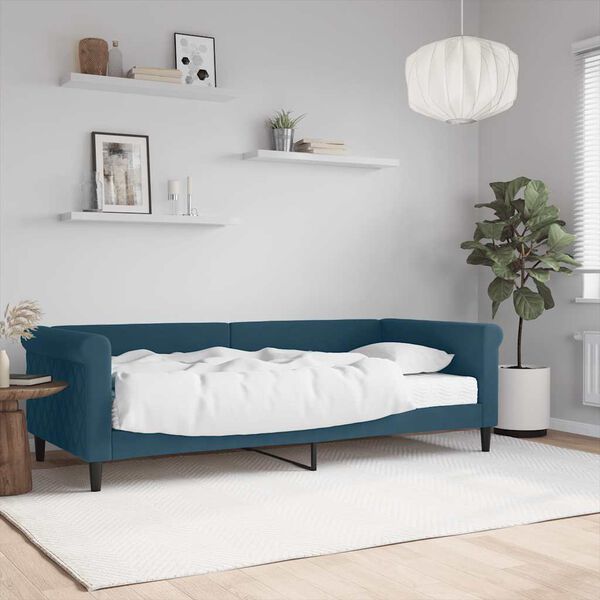 vidaXL daybed med madras 90x200 cm velour bl&aring;