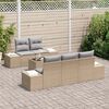 vidaXL Havesofa Sæt med pude 6 pcs Beige polyrattan