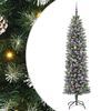 vidaXL Kunstigt slankt juletr&aelig; med 300 LED'er Gr&oslash;n og Hvid 210 cm