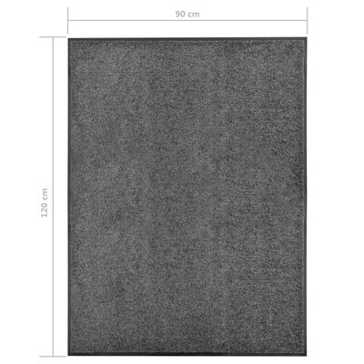 vidaXL vaskbar dørmåtte 90x120 cm antracitgrå