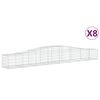 vidaXL buede gabionkurve 8 stk. 400x50x40/60 cm galvaniseret jern