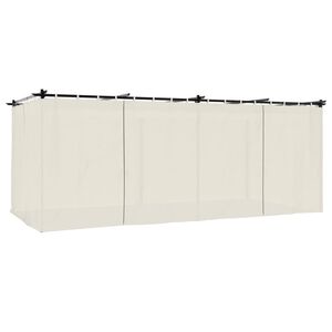 vidaXL pavillon 6x3 m med gardiner st&aring;l cremefarvet