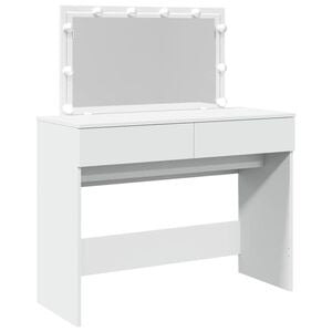 vidaXL makeupbord med LED-lys 100x40x120 cm hvid