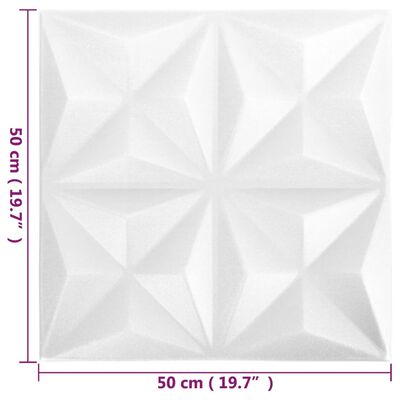 vidaXL 3D-vægpaneler 48 stk. 50x50 cm 12 m² origami hvid