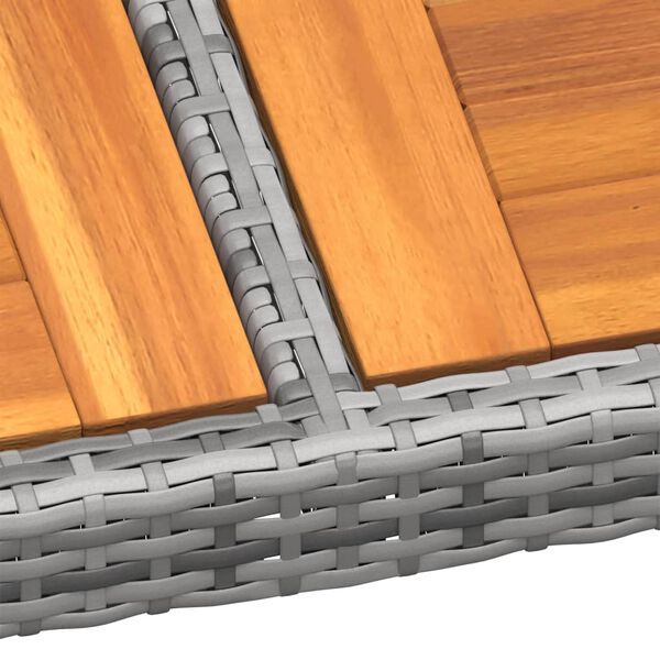 vidaXL havebord 150x90x75 cm akacietr&aelig; og polyrattan gr&aring;