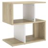 vidaXL sengeskab 50x30x51,5 cm sp&aring;nplade hvid og sonoma-eg