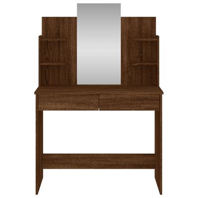 vidaXL makeupbord med spejl 96x39x142 cm brun egetræsfarve