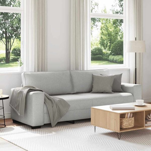 vidaXL 3-personers sofa 220x77x82 cm stof skygr&aring;