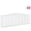 vidaXL buede gabionkurve 8 stk. 400x50x120/140 cm galvaniseret jern