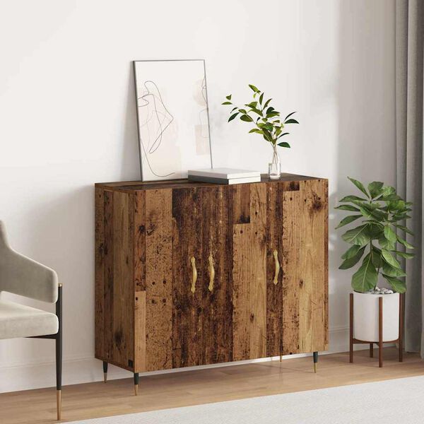 vidaXL Sideboard Gammelt tr&aelig; 90 x 34 x 80 cm Konstrueret tr&aelig;