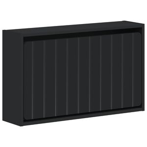 vidaXL V&aelig;gmonteret Skoskab ZWOLLE 71 x 17 x 43 cm Konstrueret tr&aelig; Sort